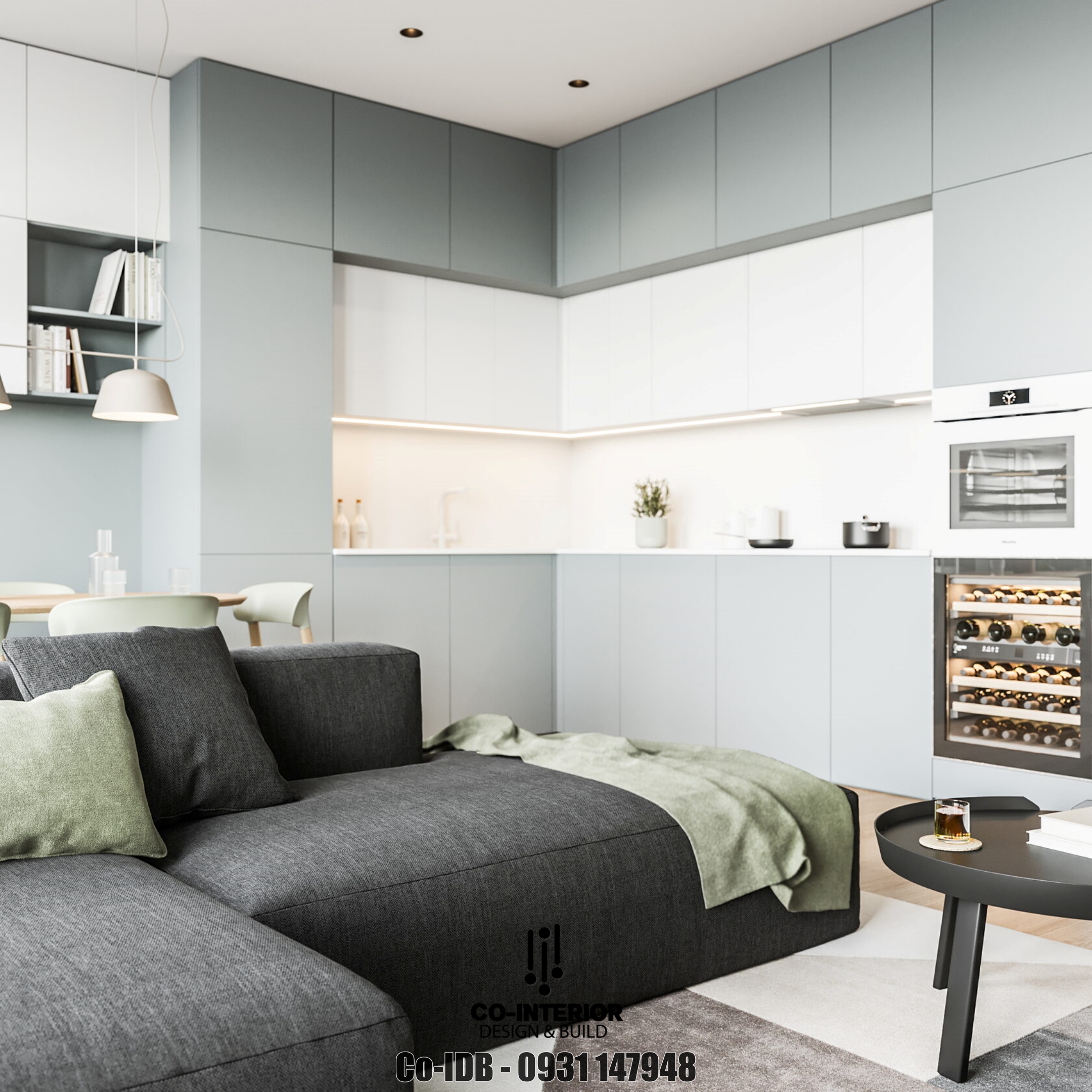 Tủ bếp căn hộ tối giản Vinhome