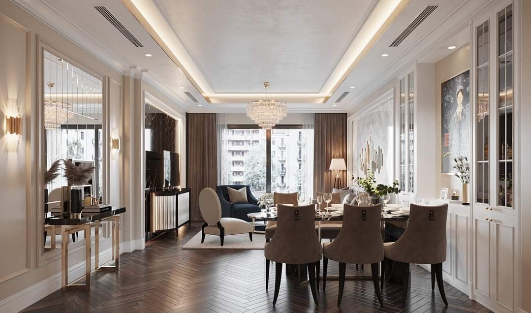 thiết kế nội thất chung cư phong cách tân cổ điển