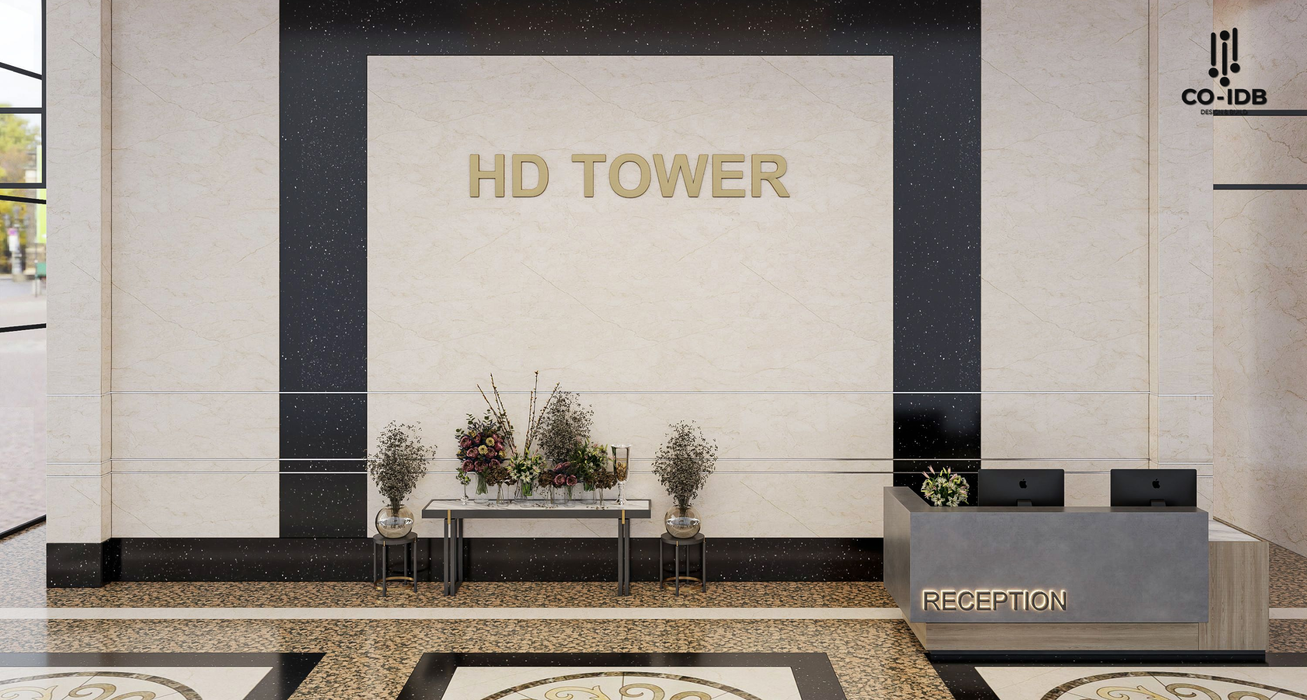 Thiết kế quầy lễ tân chỉn chu tại HD Tower
