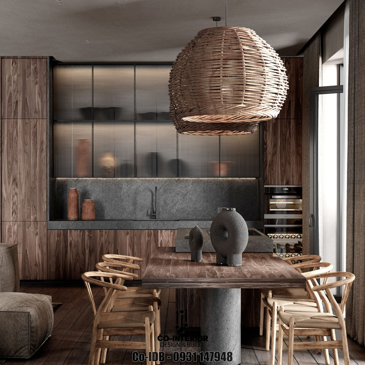 thiết kế nội thất chung cư phong cách thô mộc
