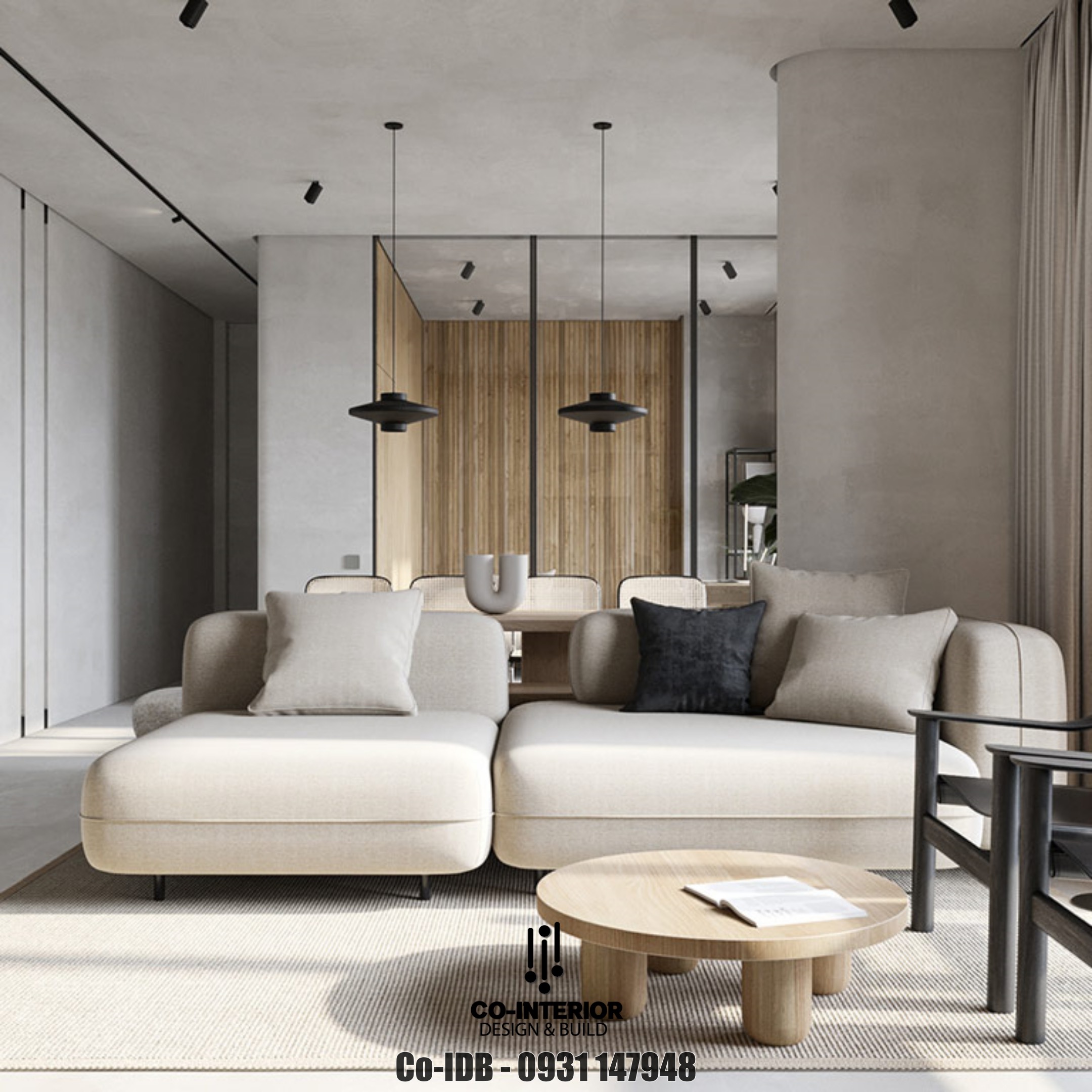 thiết kế nội thất phòng khách phong cách minimalism