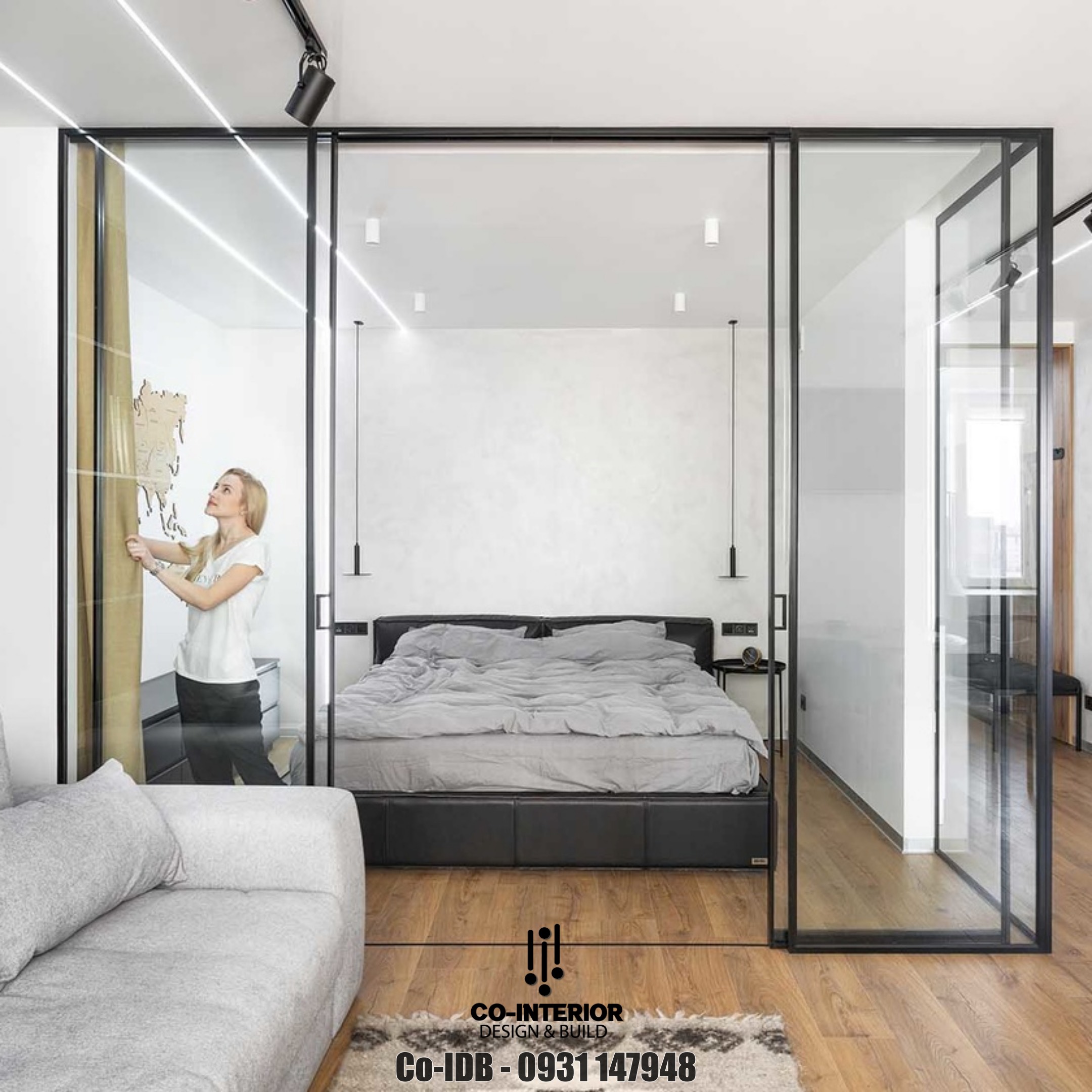 phòng ngủ được quây bằng kính tạo sự mới lạ