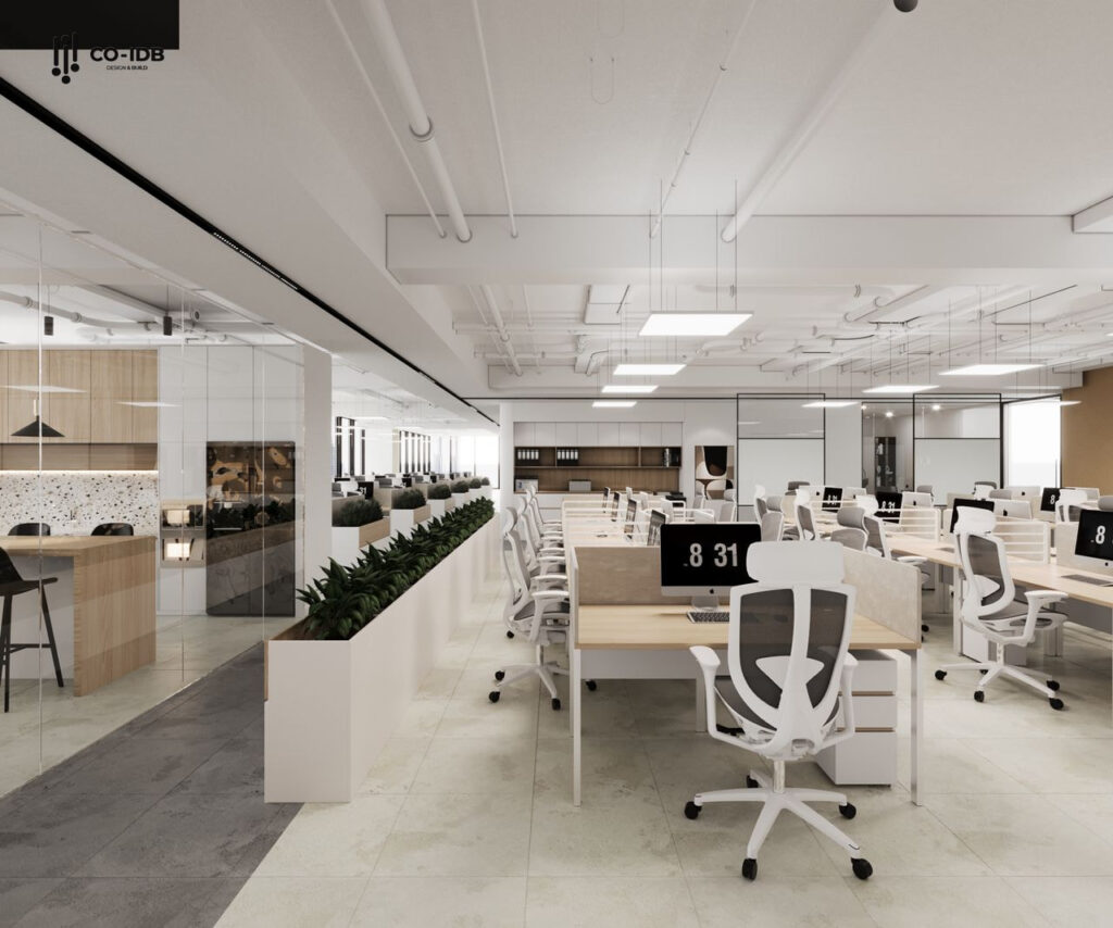 Mẫu văn phòng hiện đại với diện tích 1000m2 chuyên nghiệp