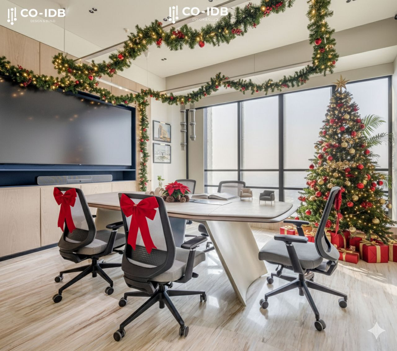 Mẫu tham khảo trang noel phòng họp