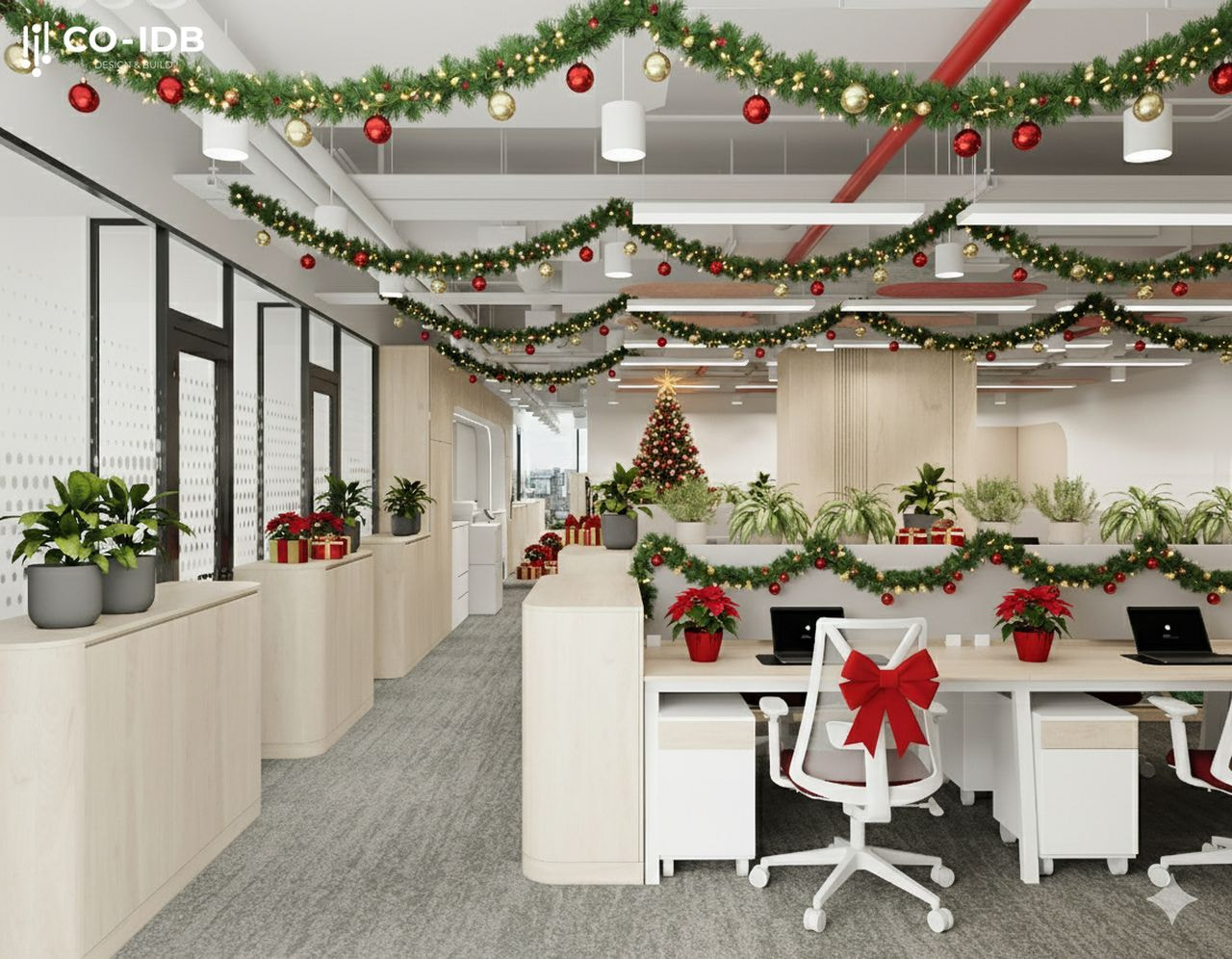 Mẫu tham khảo trang noel khu vực làm việc