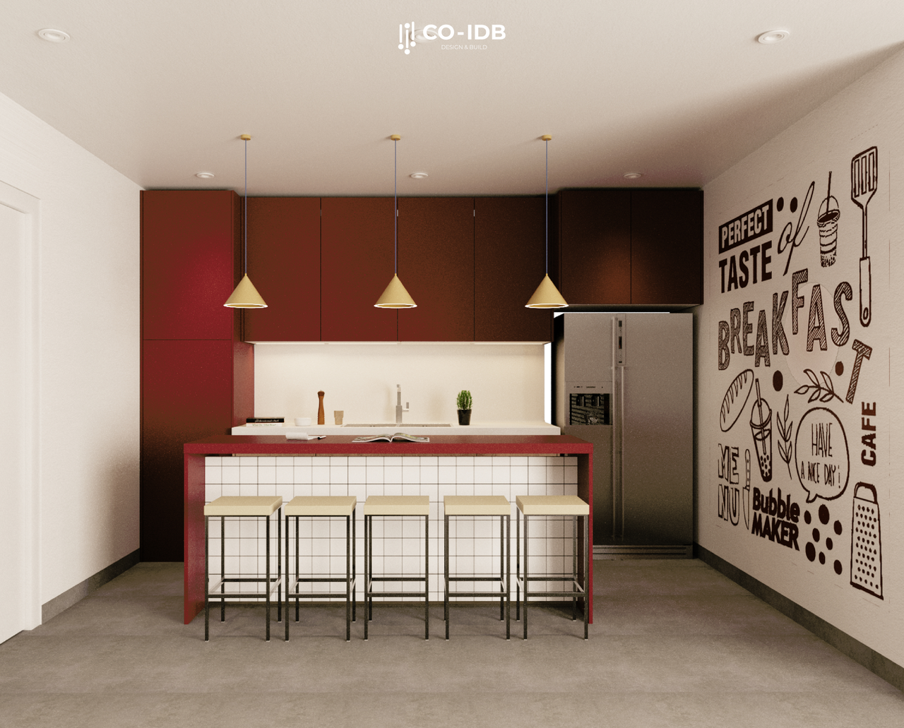 Pantry cơ bản là dạng pantry phù hợp với các dạng văn phòng có diện tích nhỏ