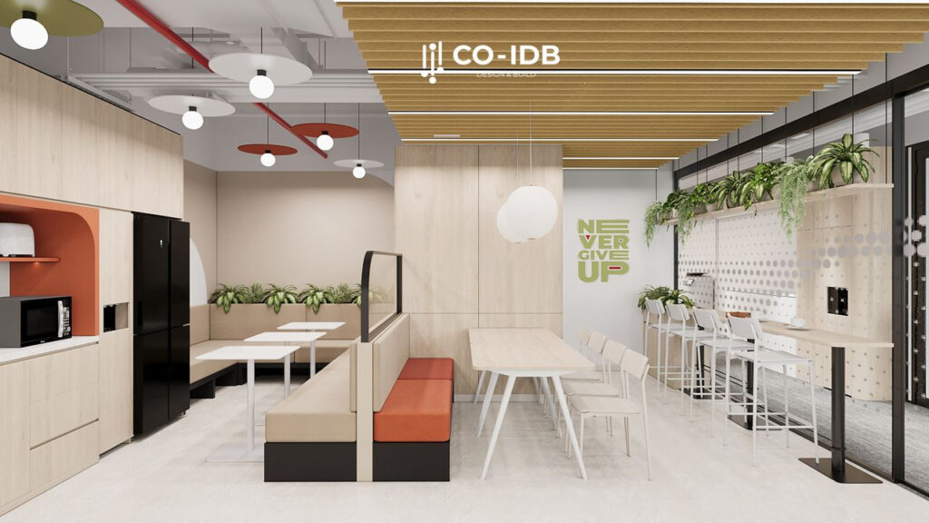 Thiết kế văn phòng với điển nhấn ở dàn chậu cây toát lên vẻ vô cùng tươi mới