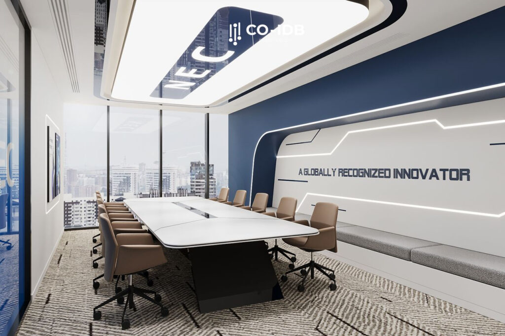 Mẫu thiết kế phòng họp công ty công nghệ thể hiện sự chuyên nghiệp