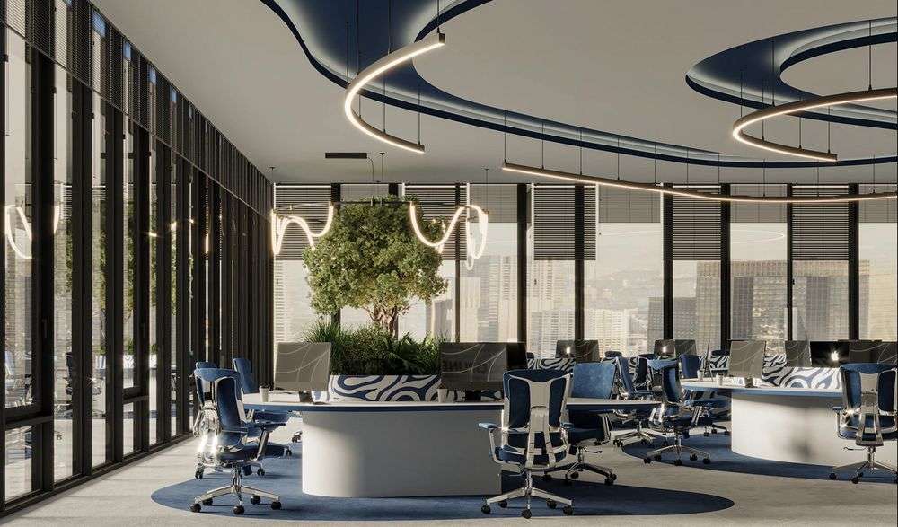 Văn phòng thiên hướng sáng tạo sẽ ưu tiên lối thiết kế mở với các gam màu tươi tắn