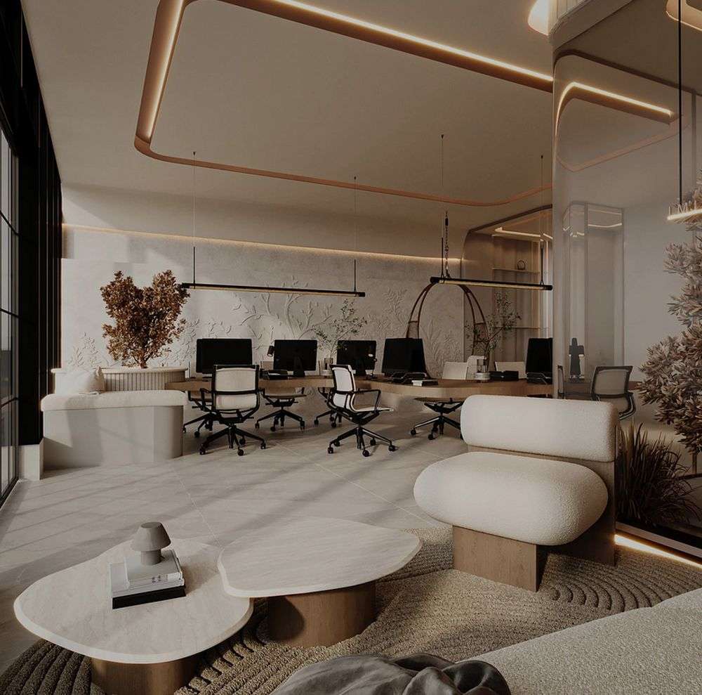 Không gian văn phòng Bắc Âu mang vẻ đẹp nhẹ nhàng với chất liệu gỗ được sử dụng đồng bộ