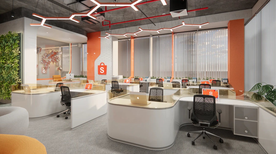 Văn phòng được tô điểm vách tường cây tạo sự tươi mới cho không gian làm việc