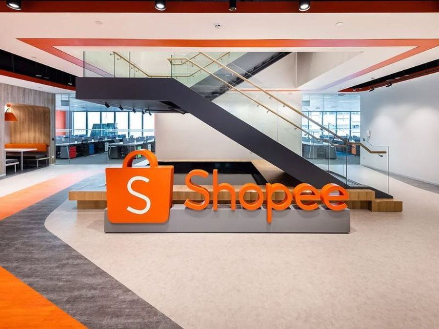 Không gian văn phòng được thiết kế mang đậm dấn ấn thương hiêu của Shopee