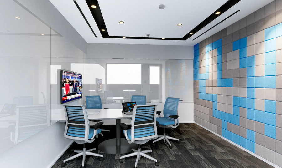 Không gian phòng họp nhỏ vô cùng đẹp mắt với lối thiết kế tối giản