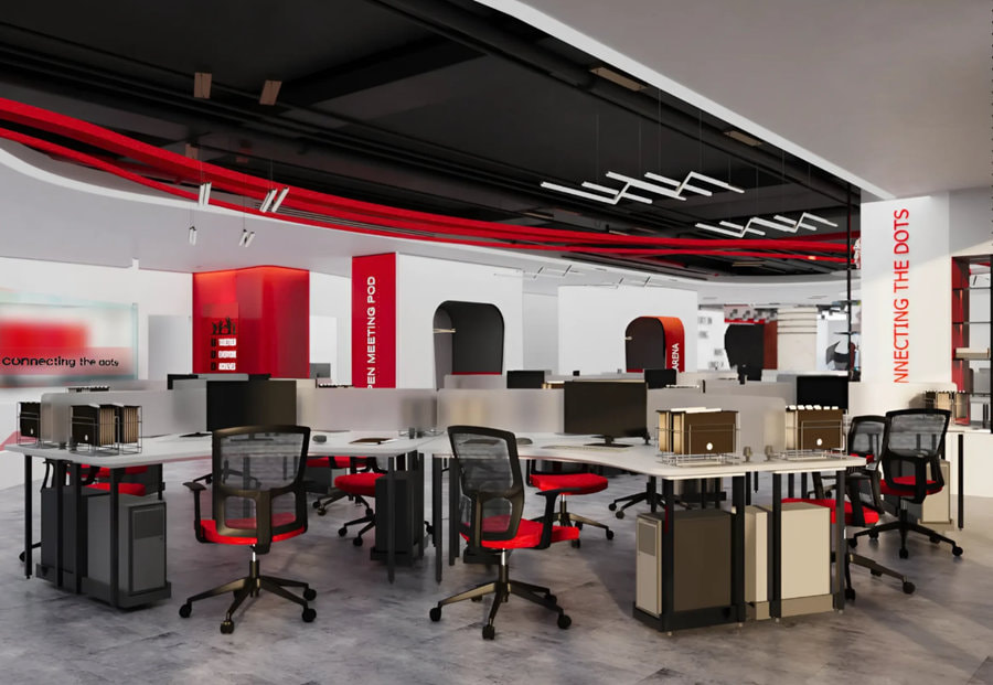 Văn phòng làm việc tại Đà Nẵng được thiết kế theo bố cục dạng tổ ong cực ấn tượng