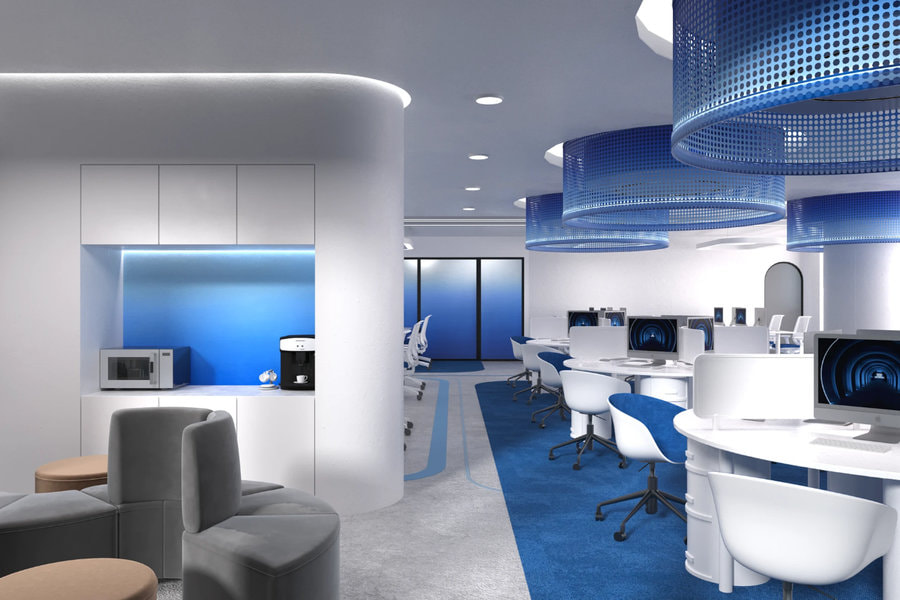 Thiết kế văn phòng mở tạo nên vẻ thông thoáng cho không gian làm việc