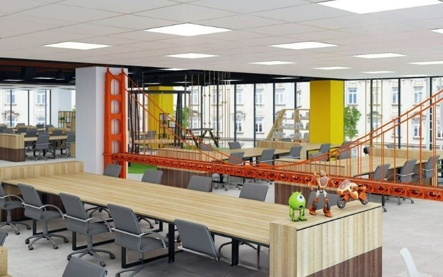 Văn phòng thiết kế bố cục mở tạo sự kết nối giữa các nhân sự 